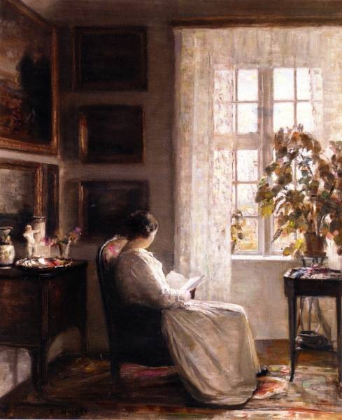 Carl Holose Reading in the Morning Light